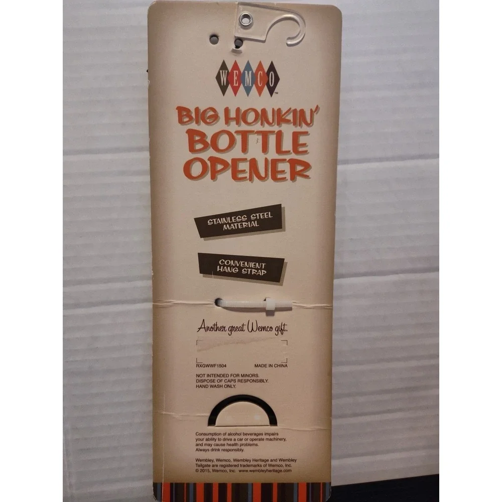 NOS Vintage BIG HONKIN' BOTTLE OPENER Honking STAINLESS STEEL 10 Inches Long 10